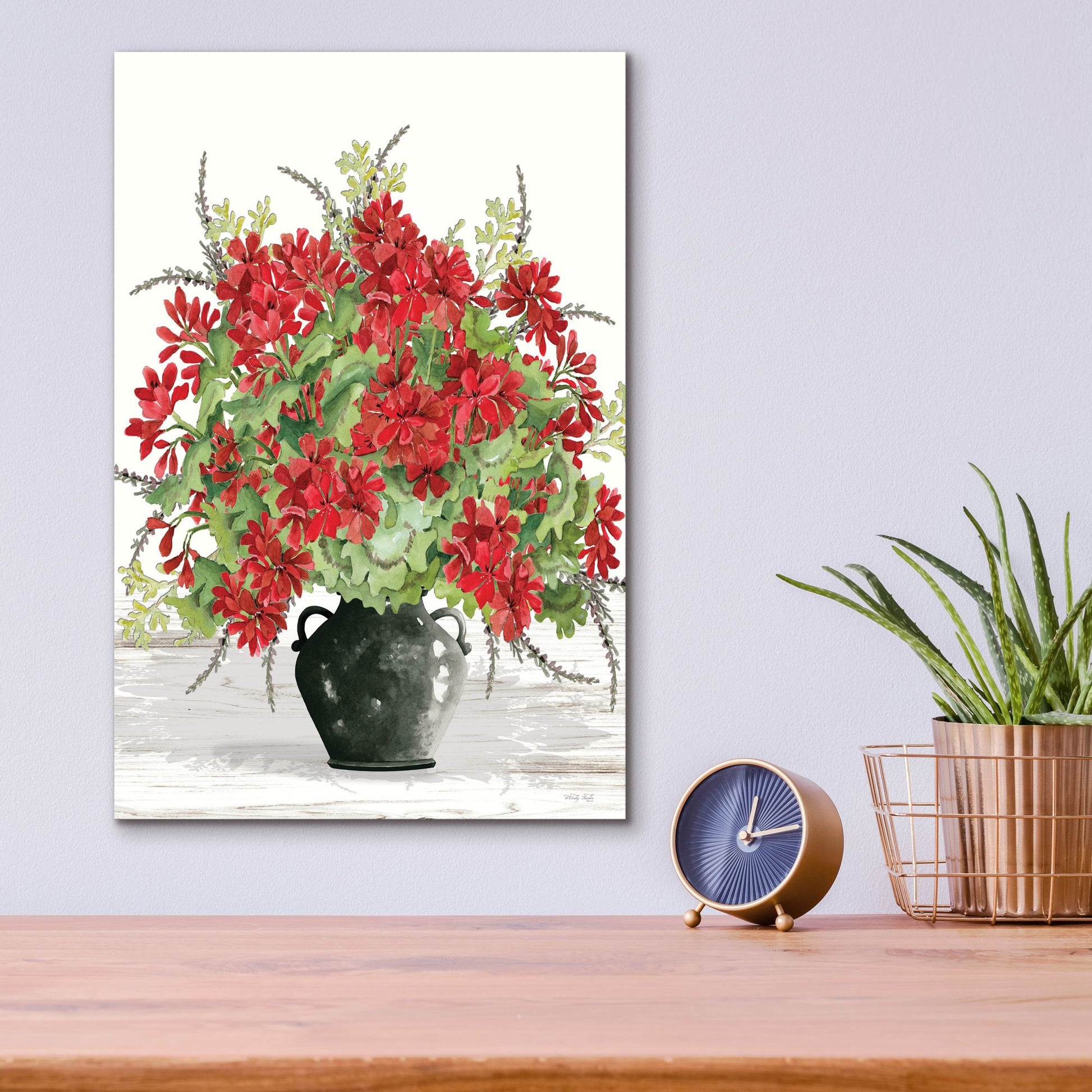 Epic Art 'Red Abundance' by Cindy Jacobs, Acrylic Glass Wall Art,12x16