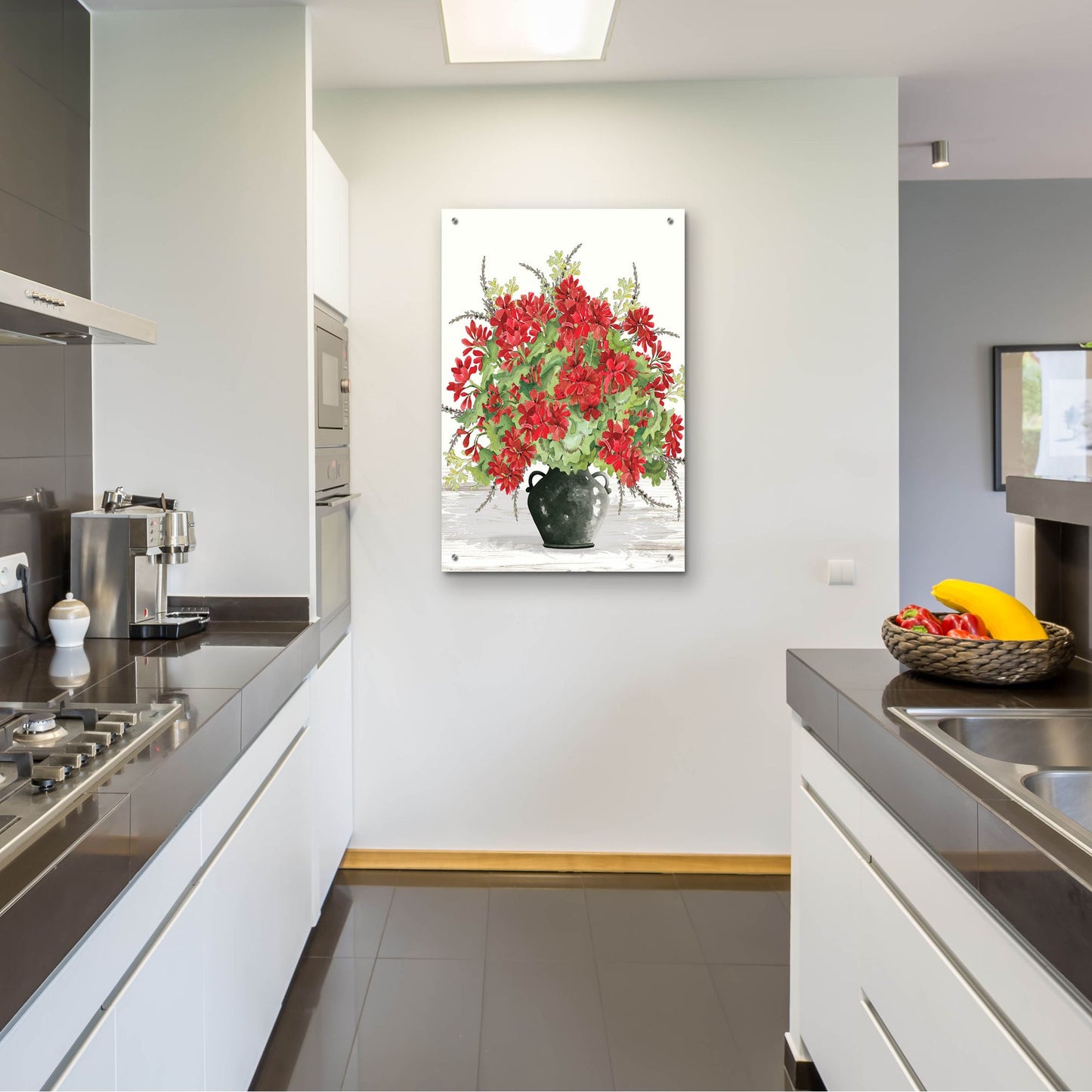 Epic Art 'Red Abundance' by Cindy Jacobs, Acrylic Glass Wall Art,24x36