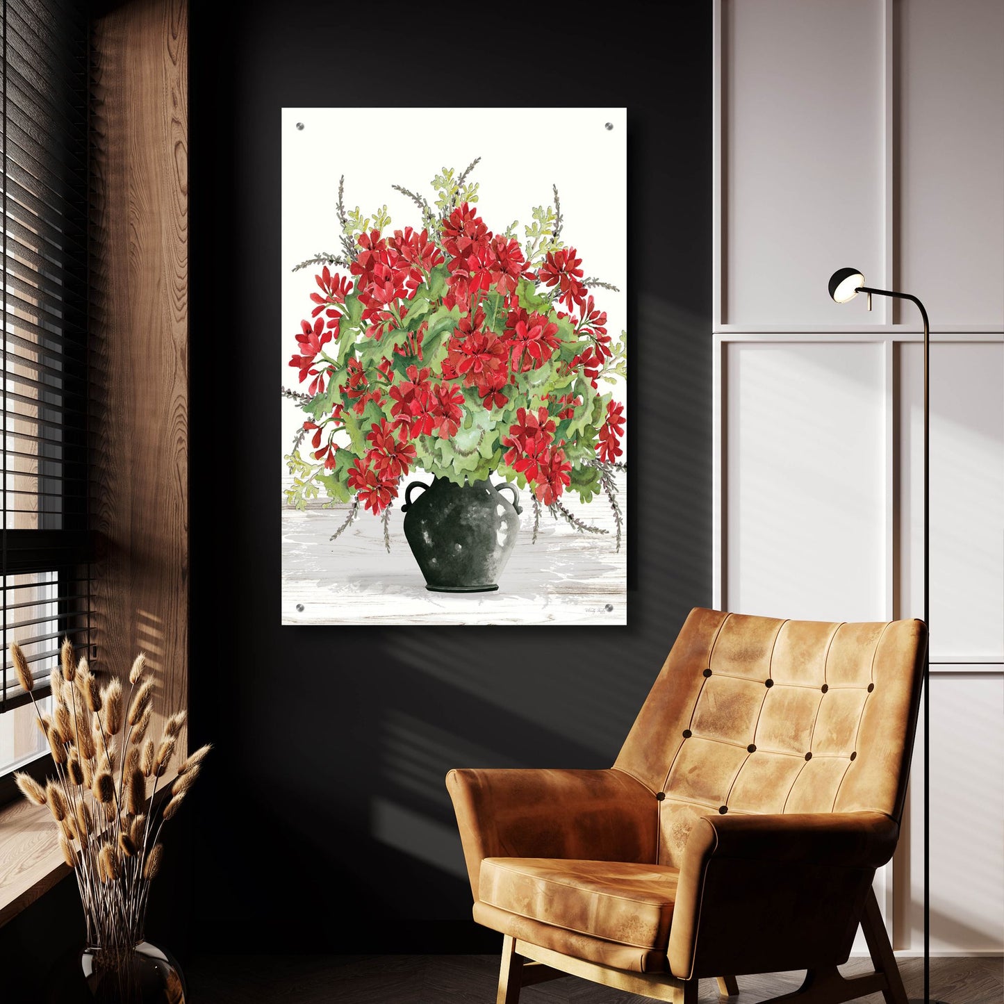 Epic Art 'Red Abundance' by Cindy Jacobs, Acrylic Glass Wall Art,24x36