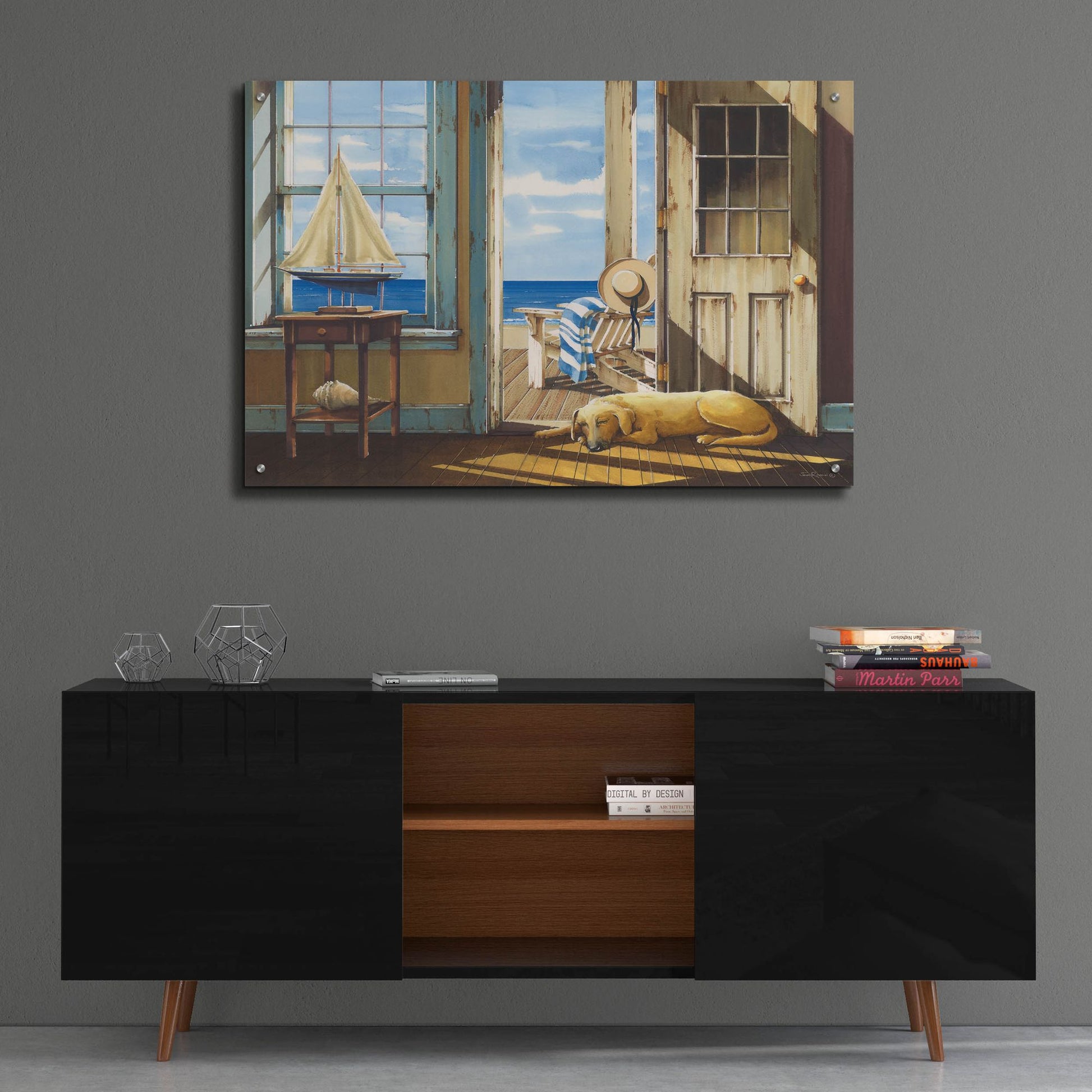 Epic Art 'Enjoying the Sea Breeze' by John Rossini, Acrylic Glass Wall Art,36x24