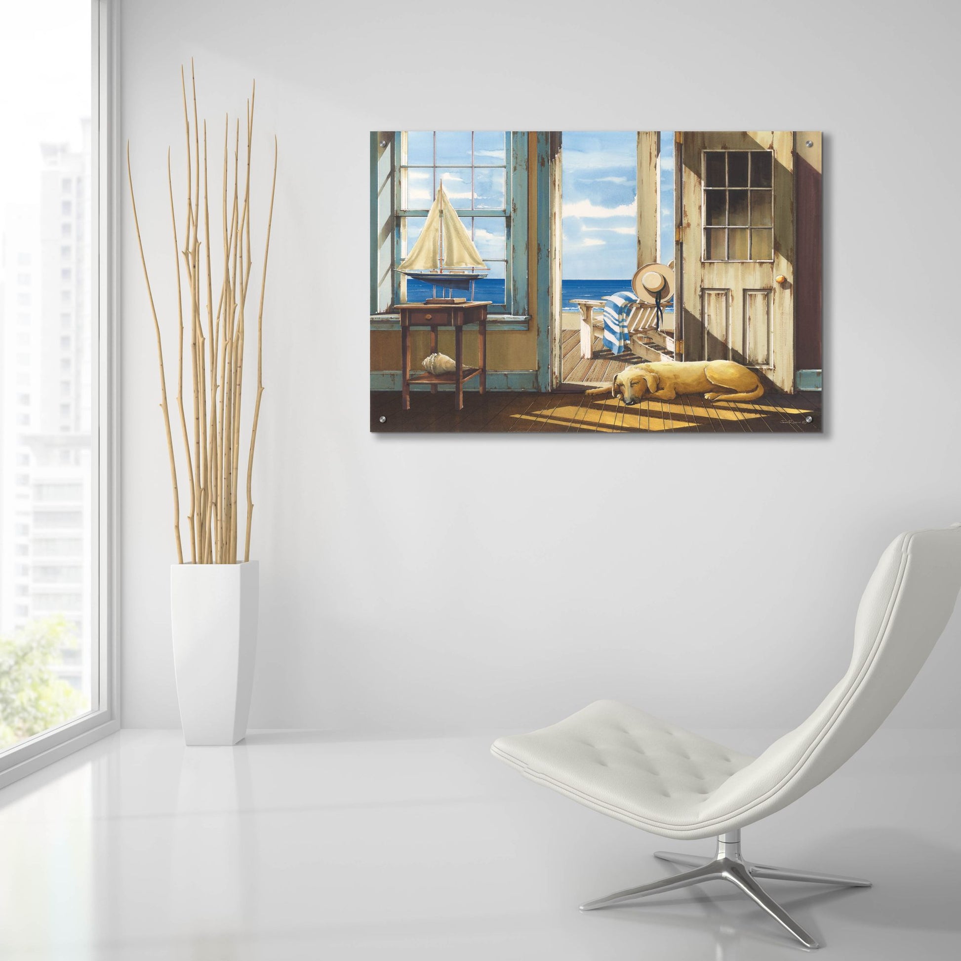 Epic Art 'Enjoying the Sea Breeze' by John Rossini, Acrylic Glass Wall Art,36x24