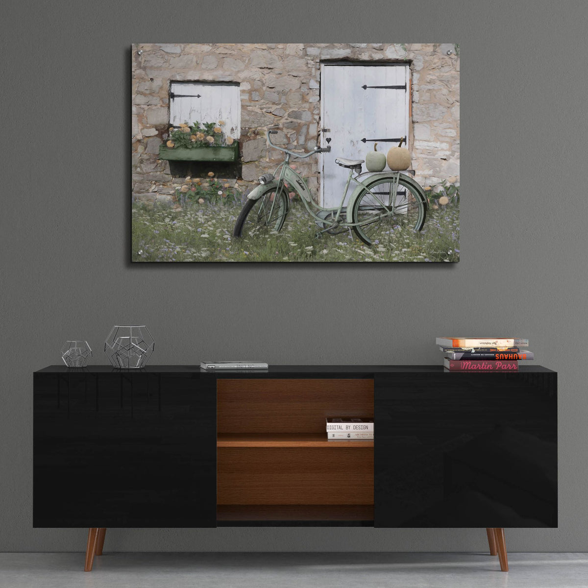 Epic Art 'Pumpkin Spice Bike' by Lori Deiter, Acrylic Glass Wall Art,36x24