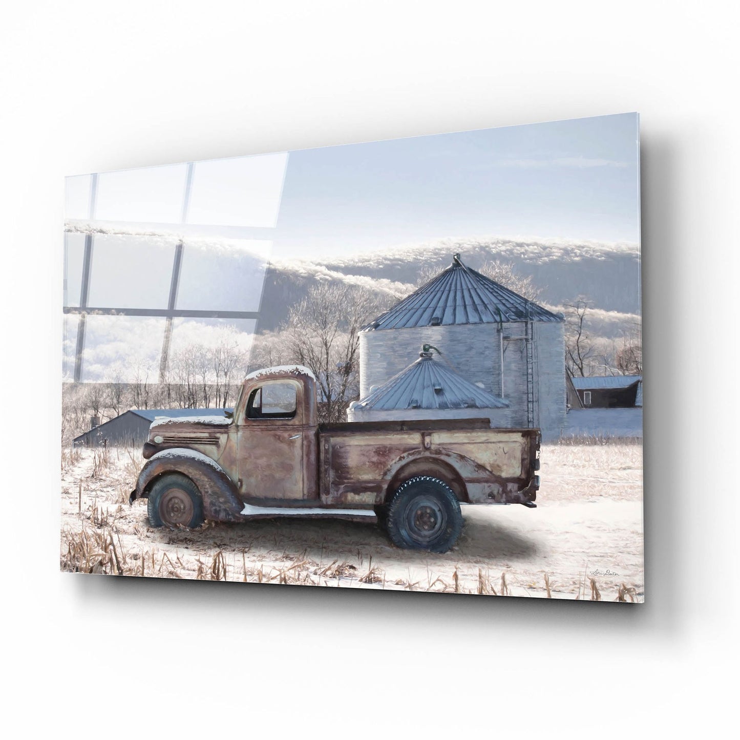 Epic Art 'Rustic Winter Farm' by Lori Deiter, Acrylic Glass Wall Art,16x12