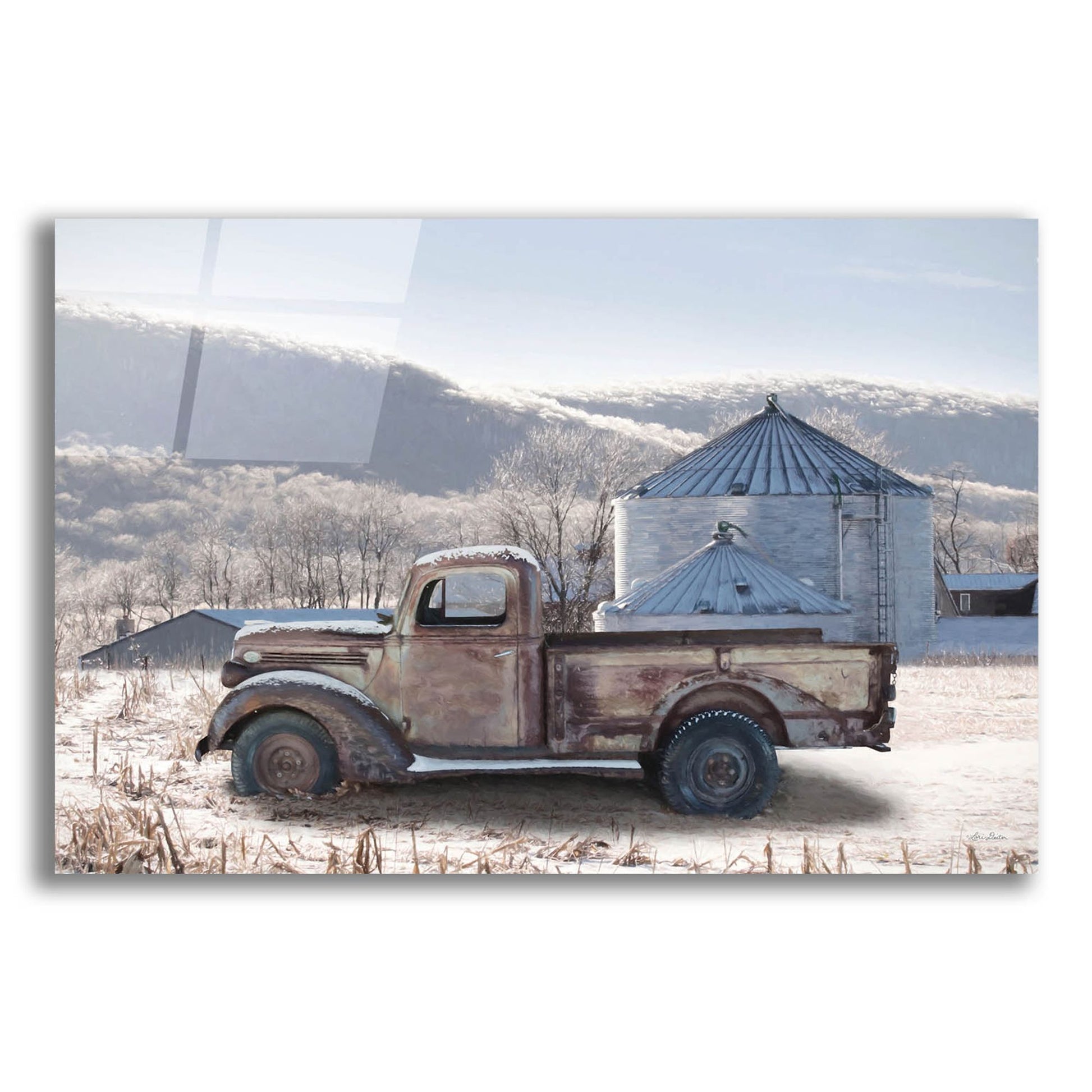 Epic Art 'Rustic Winter Farm' by Lori Deiter, Acrylic Glass Wall Art,24x16