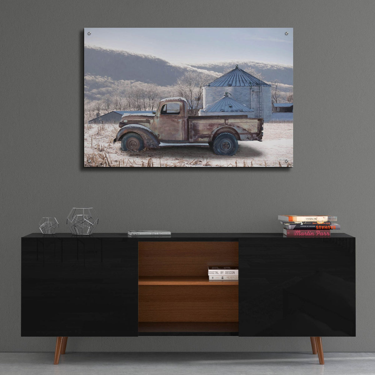 Epic Art 'Rustic Winter Farm' by Lori Deiter, Acrylic Glass Wall Art,36x24
