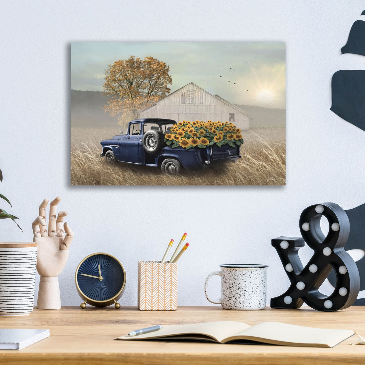 Epic Art 'Sunflower Harvest' by Lori Deiter, Acrylic Glass Wall Art,16x12