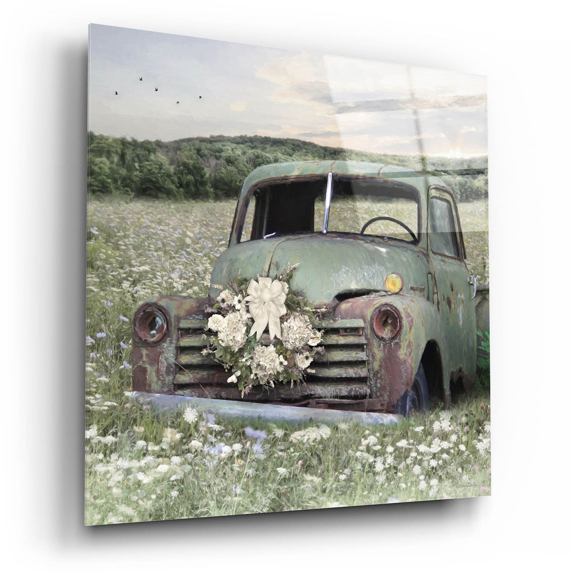 Epic Art 'Charming Country Truck' by Lori Deiter, Acrylic Glass Wall Art,12x12