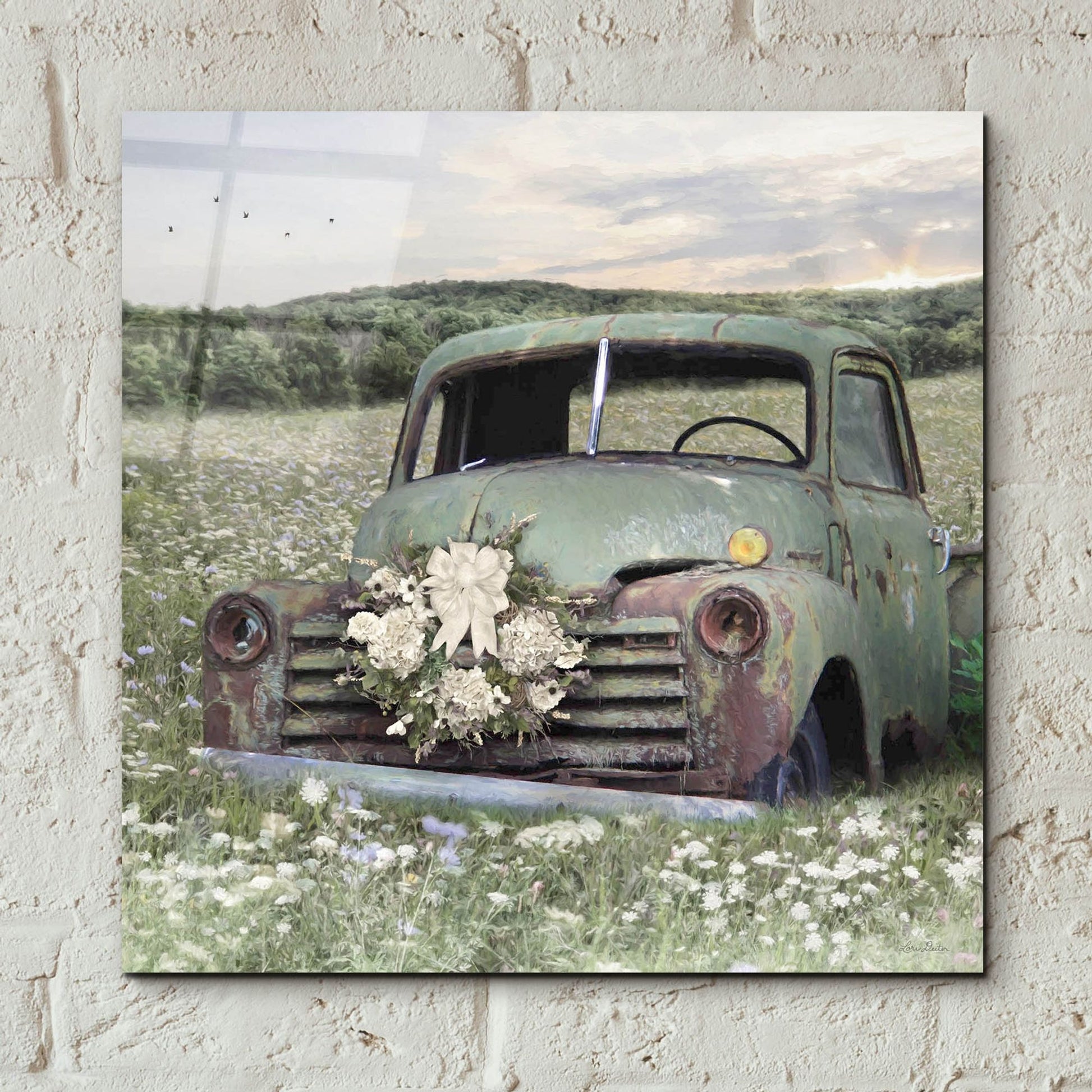 Epic Art 'Charming Country Truck' by Lori Deiter, Acrylic Glass Wall Art,12x12