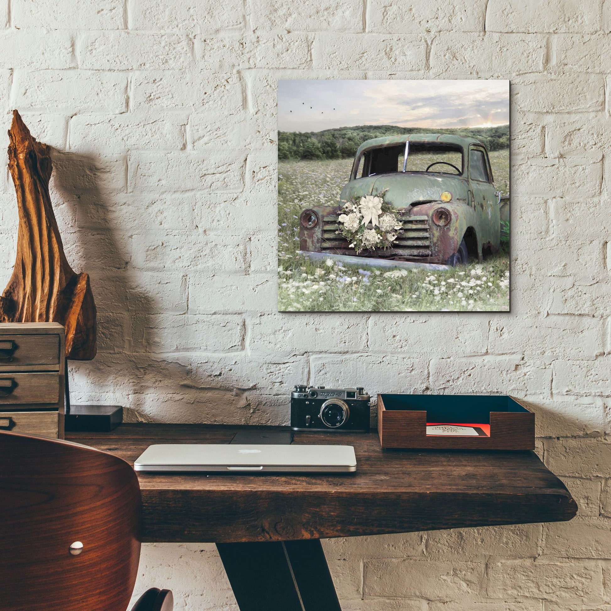 Epic Art 'Charming Country Truck' by Lori Deiter, Acrylic Glass Wall Art,12x12