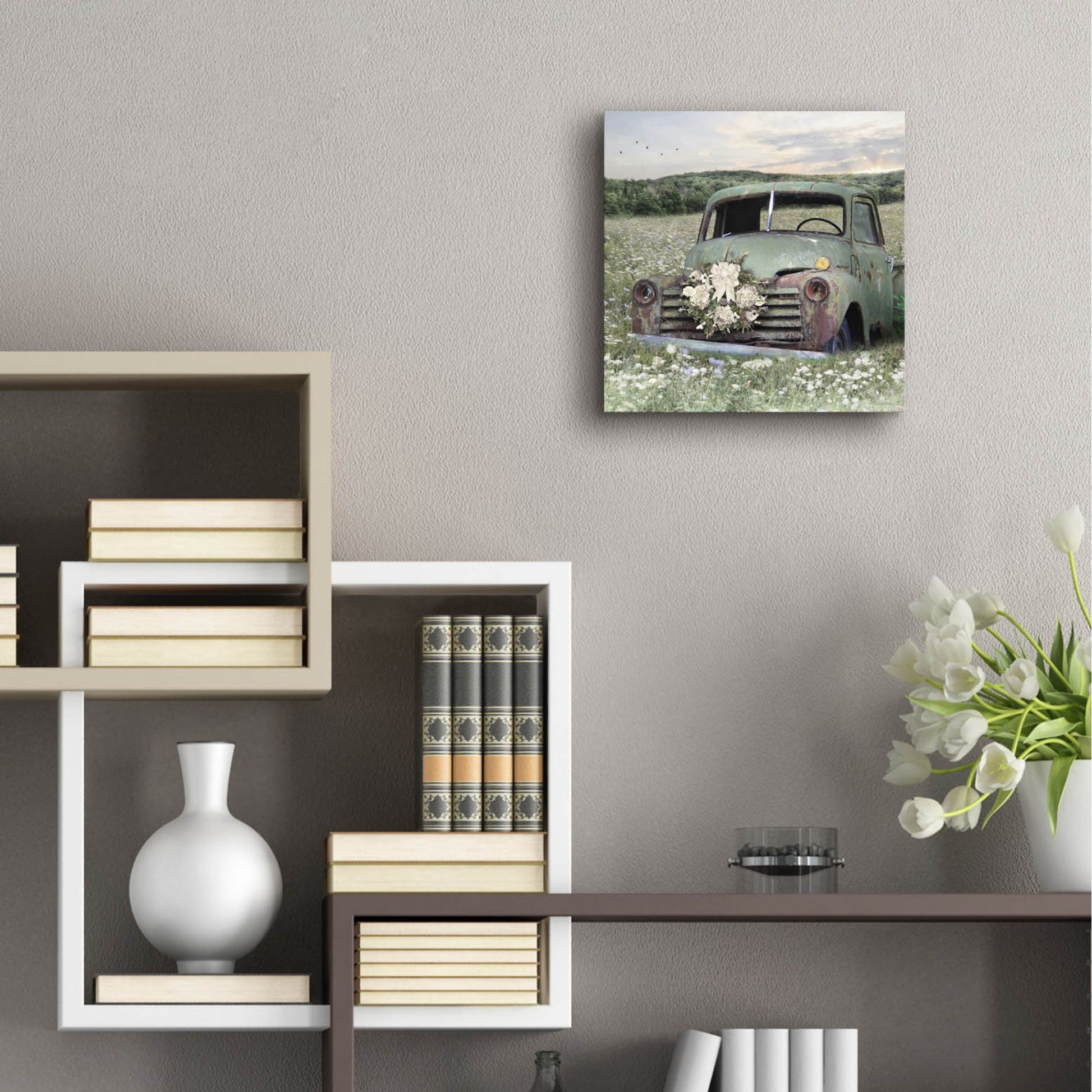 Epic Art 'Charming Country Truck' by Lori Deiter, Acrylic Glass Wall Art,12x12