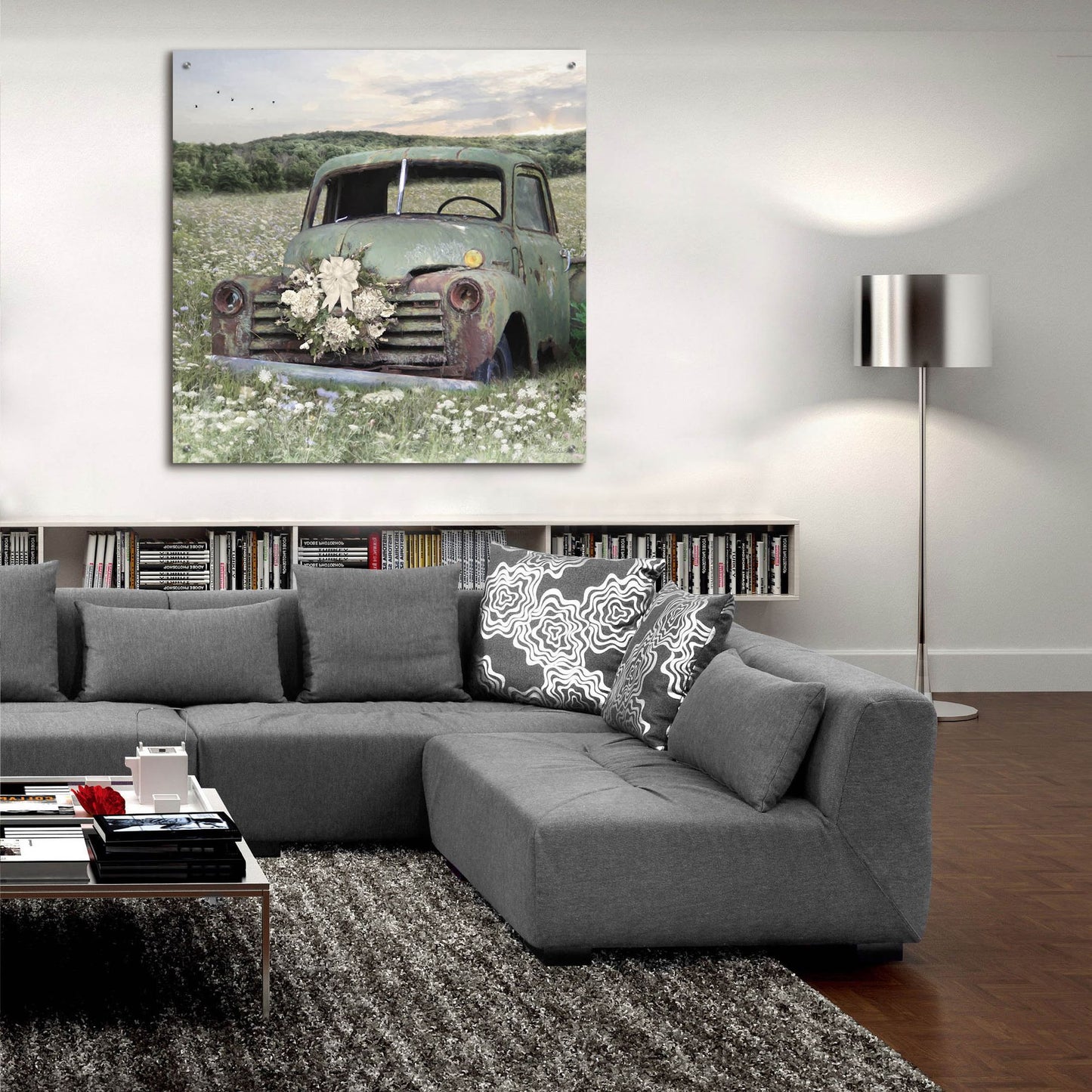 Epic Art 'Charming Country Truck' by Lori Deiter, Acrylic Glass Wall Art,36x36