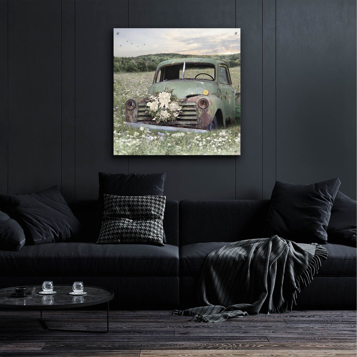 Epic Art 'Charming Country Truck' by Lori Deiter, Acrylic Glass Wall Art,36x36