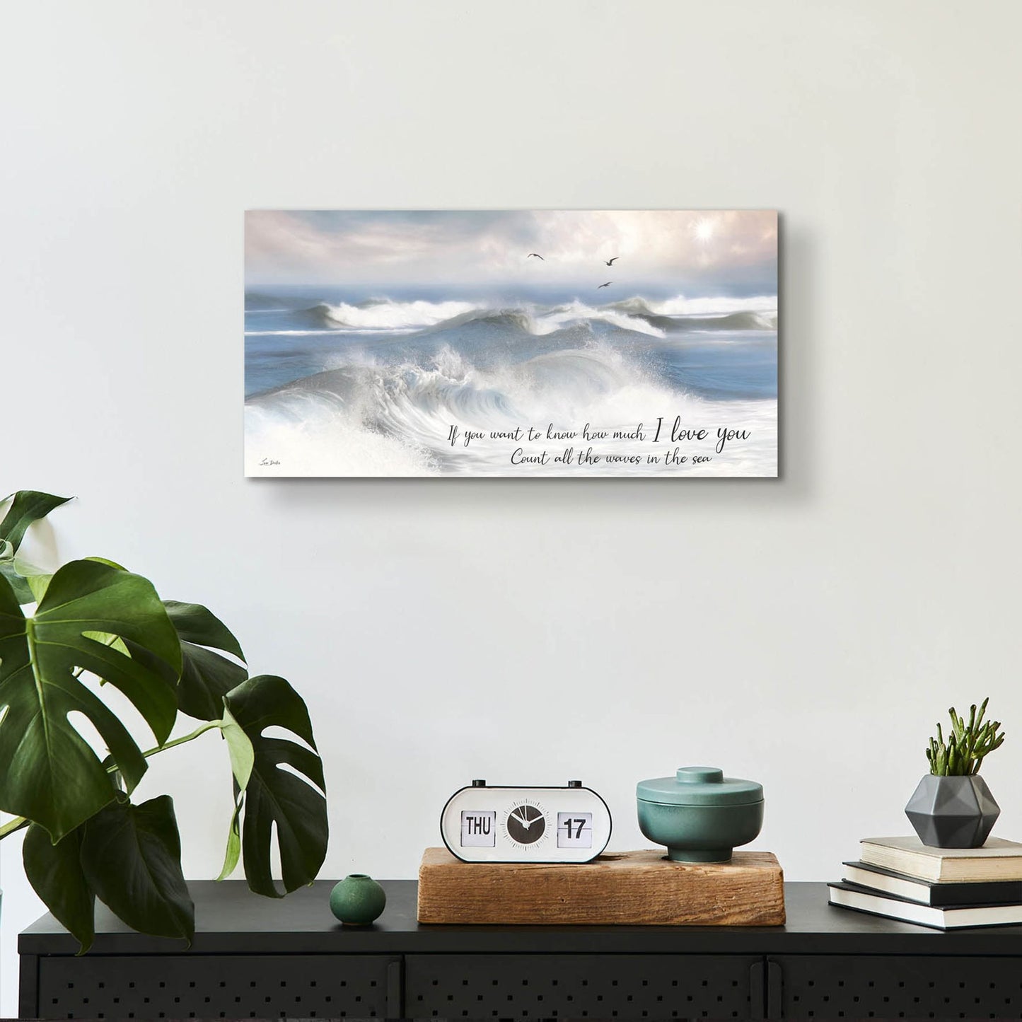 Epic Art 'Count the Waves in the Sea' by Lori Deiter, Acrylic Glass Wall Art,24x12