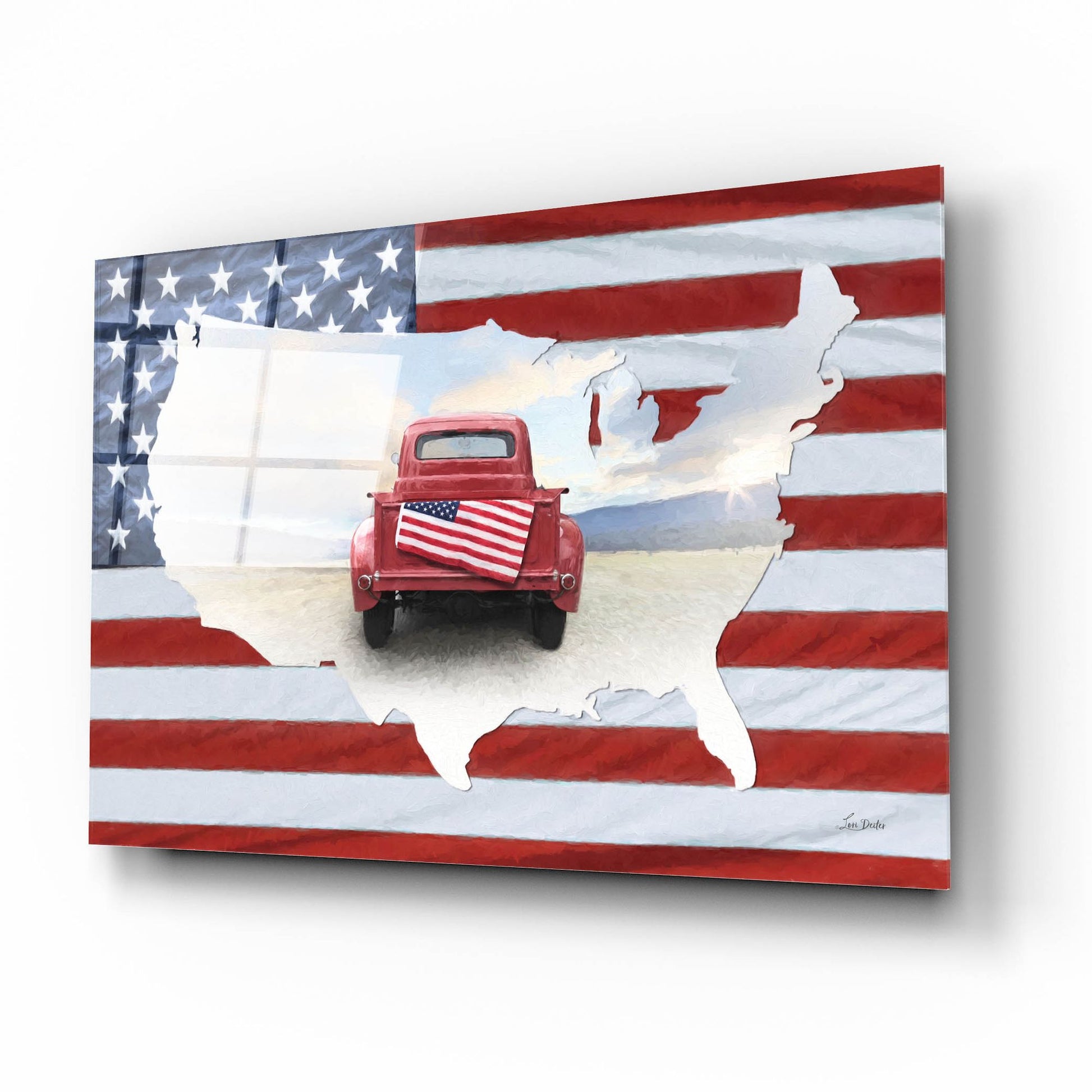 Epic Art 'American Pride II' by Lori Deiter, Acrylic Glass Wall Art,16x12