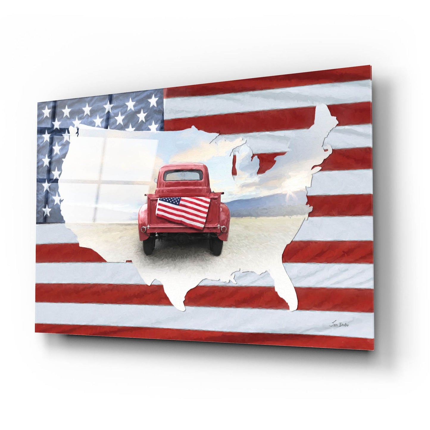 Epic Art 'American Pride II' by Lori Deiter, Acrylic Glass Wall Art,24x16