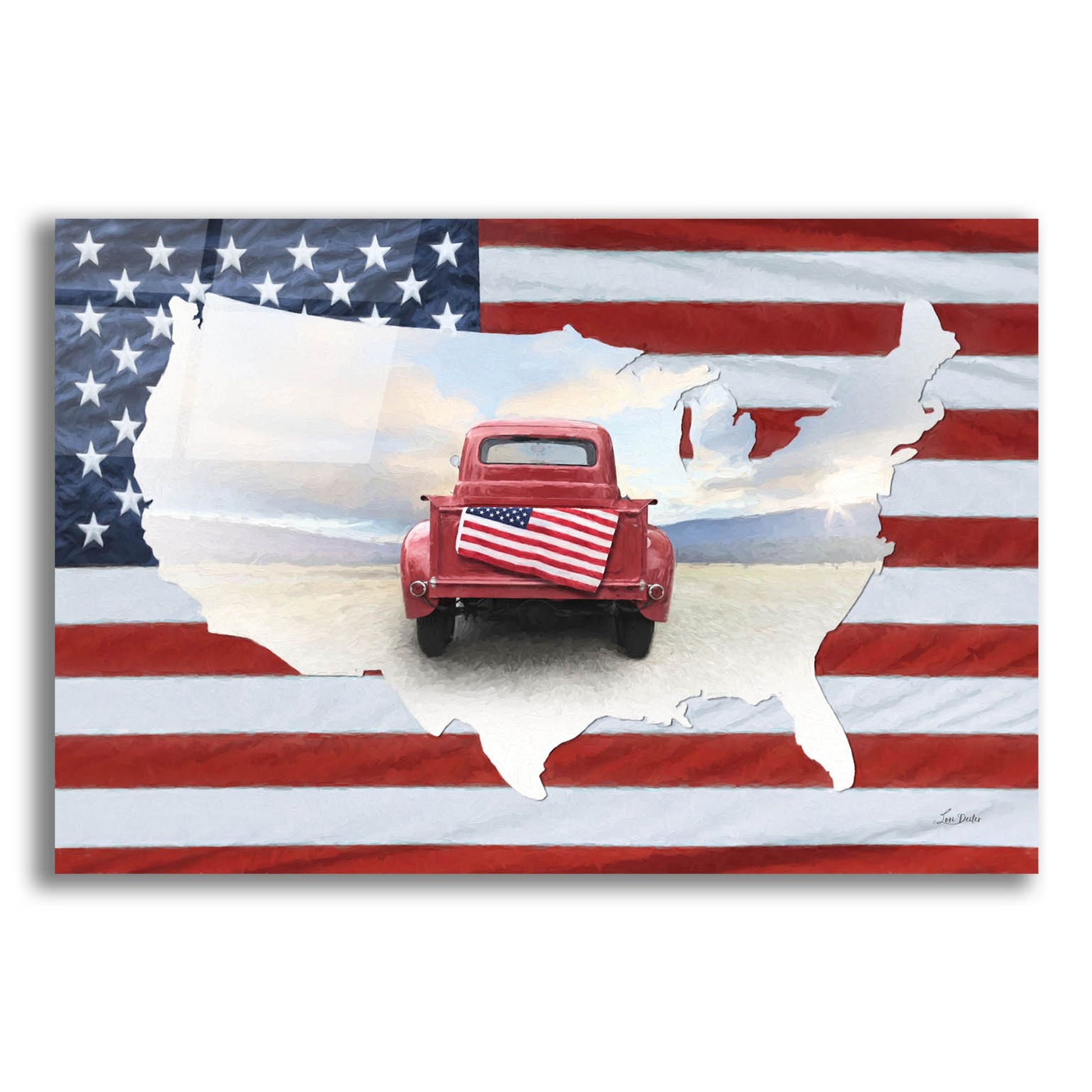 Epic Art 'American Pride II' by Lori Deiter, Acrylic Glass Wall Art,24x16