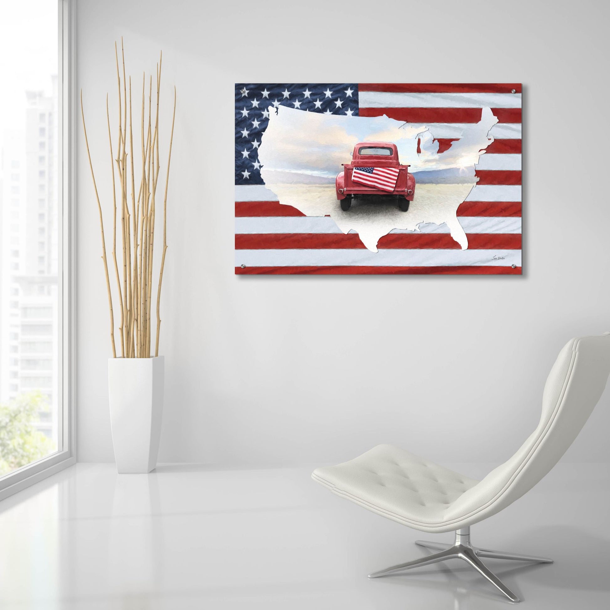 Epic Art 'American Pride II' by Lori Deiter, Acrylic Glass Wall Art,36x24