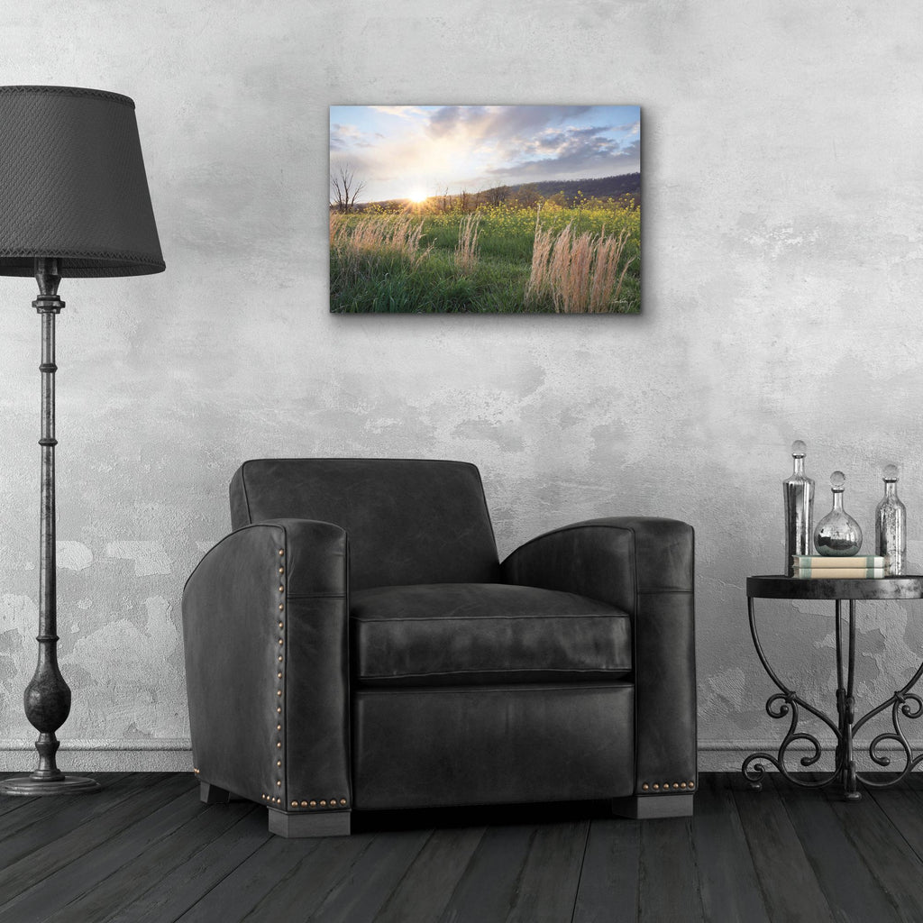Epic Art 'Country Sunset ' by Lori Deiter, Acrylic Glass Wall Art,24x16