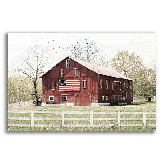 Epic Art 'Patriotic Barn  ' by Lori Deiter, Acrylic Glass Wall Art