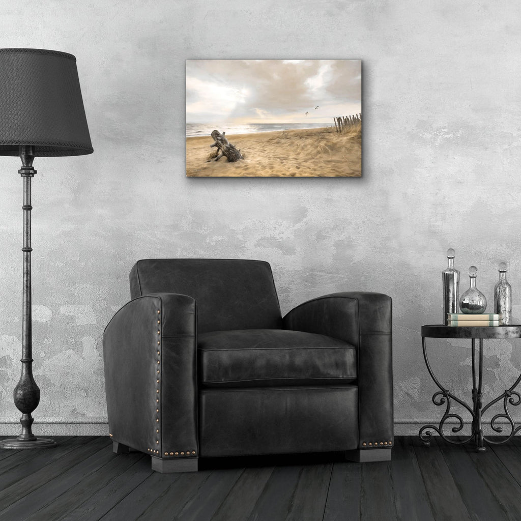 Epic Art 'Golden Coastal Sunrise  ' by Lori Deiter, Acrylic Glass Wall Art,24x16