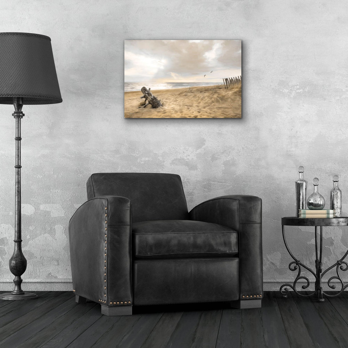 Epic Art 'Golden Coastal Sunrise  ' by Lori Deiter, Acrylic Glass Wall Art,24x16