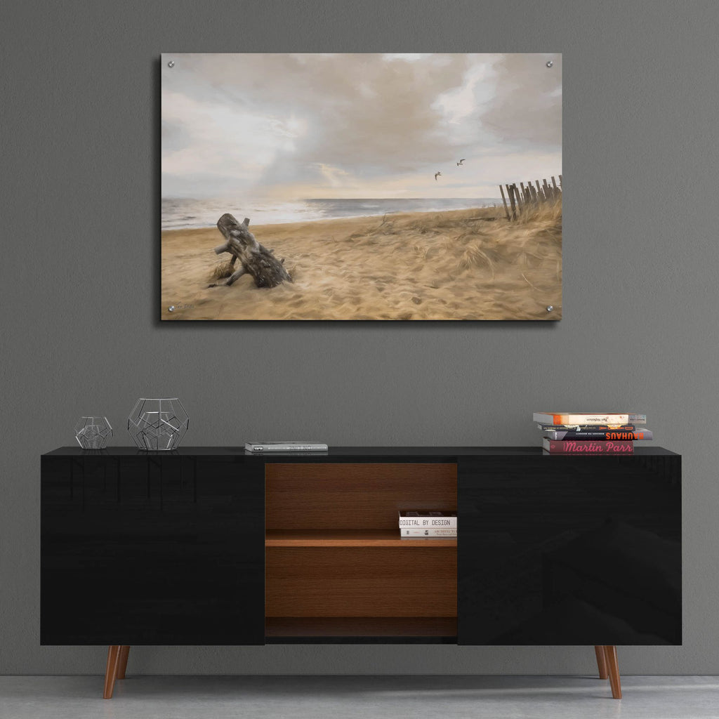 Epic Art 'Golden Coastal Sunrise  ' by Lori Deiter, Acrylic Glass Wall Art,36x24