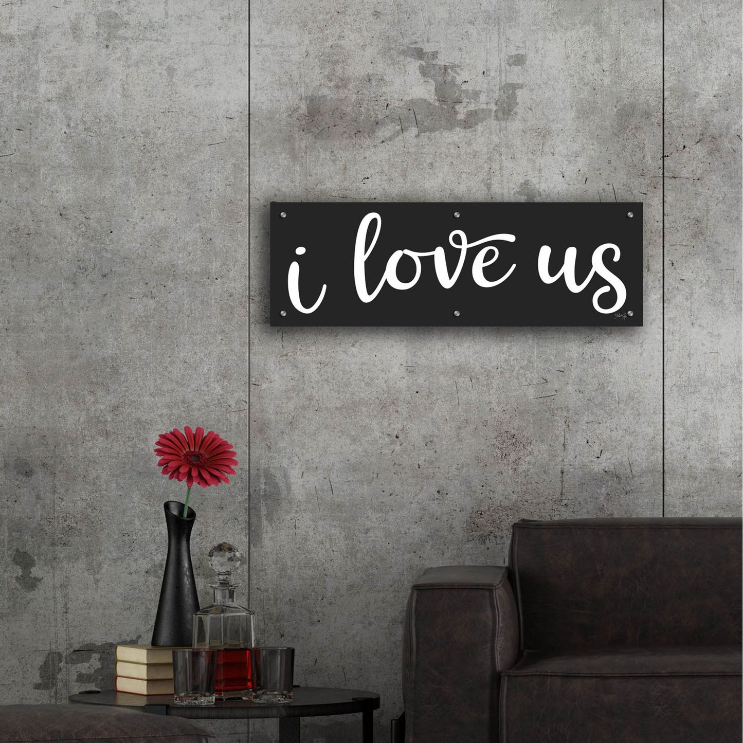 Epic Art 'I Love Us' by Marla Rae, Acrylic Glass Wall Art,36x12