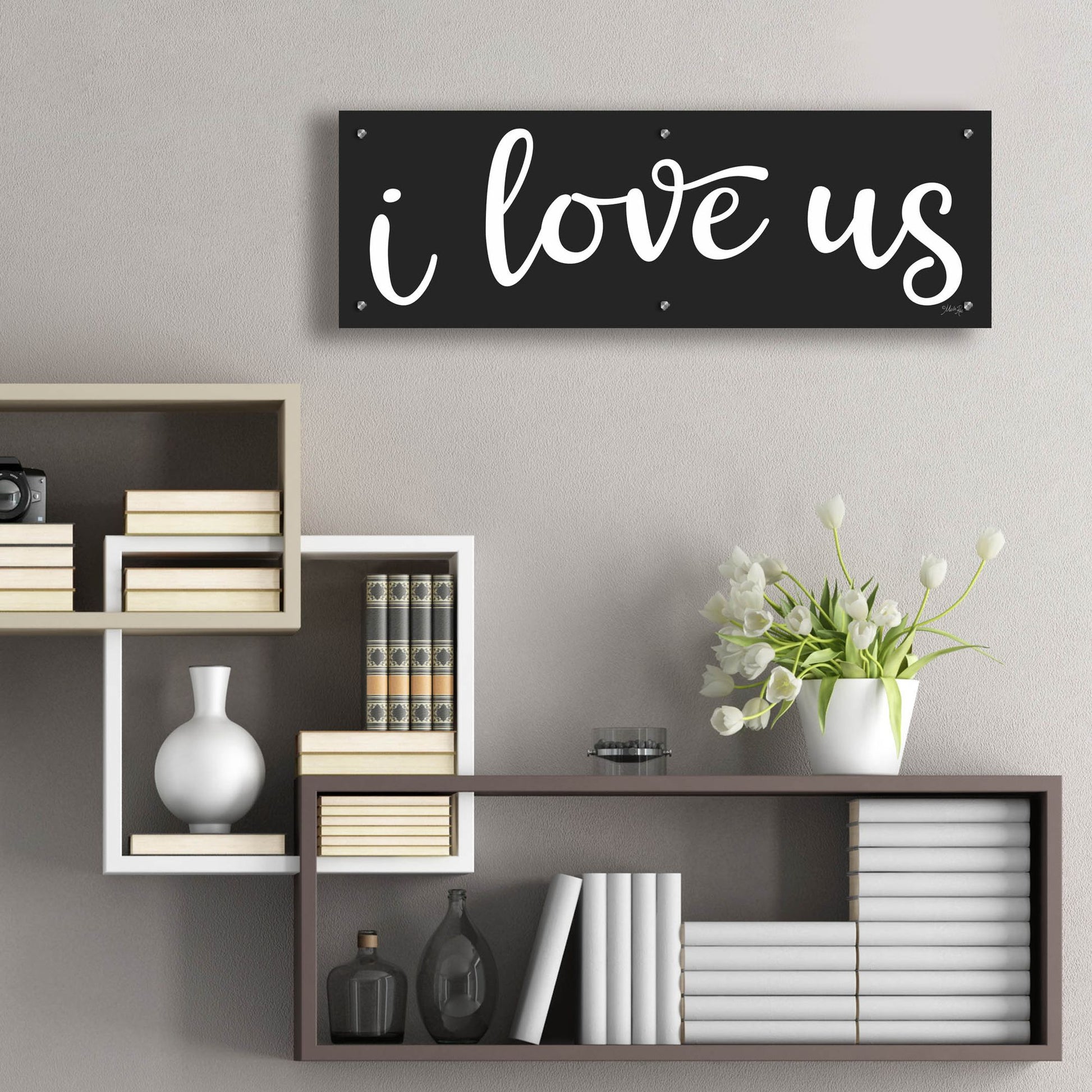 Epic Art 'I Love Us' by Marla Rae, Acrylic Glass Wall Art,36x12