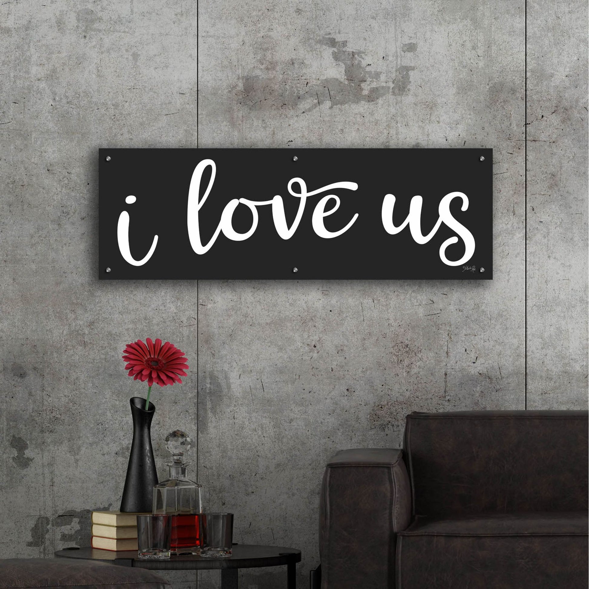 Epic Art 'I Love Us' by Marla Rae, Acrylic Glass Wall Art,48x16