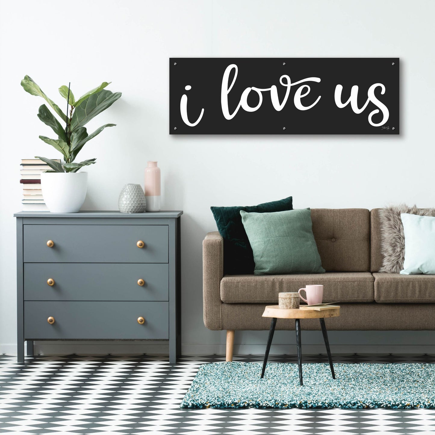 Epic Art 'I Love Us' by Marla Rae, Acrylic Glass Wall Art,48x16