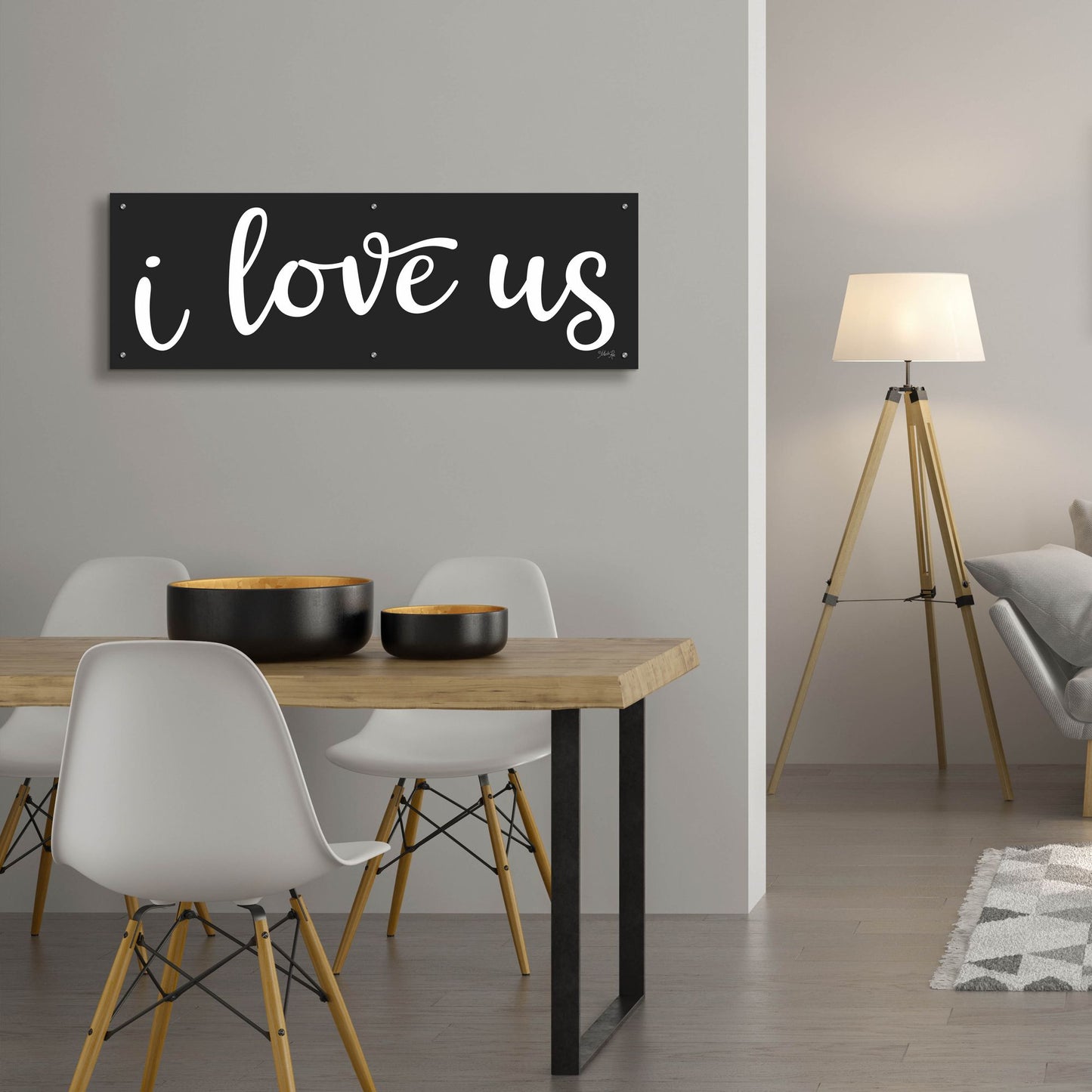 Epic Art 'I Love Us' by Marla Rae, Acrylic Glass Wall Art,48x16