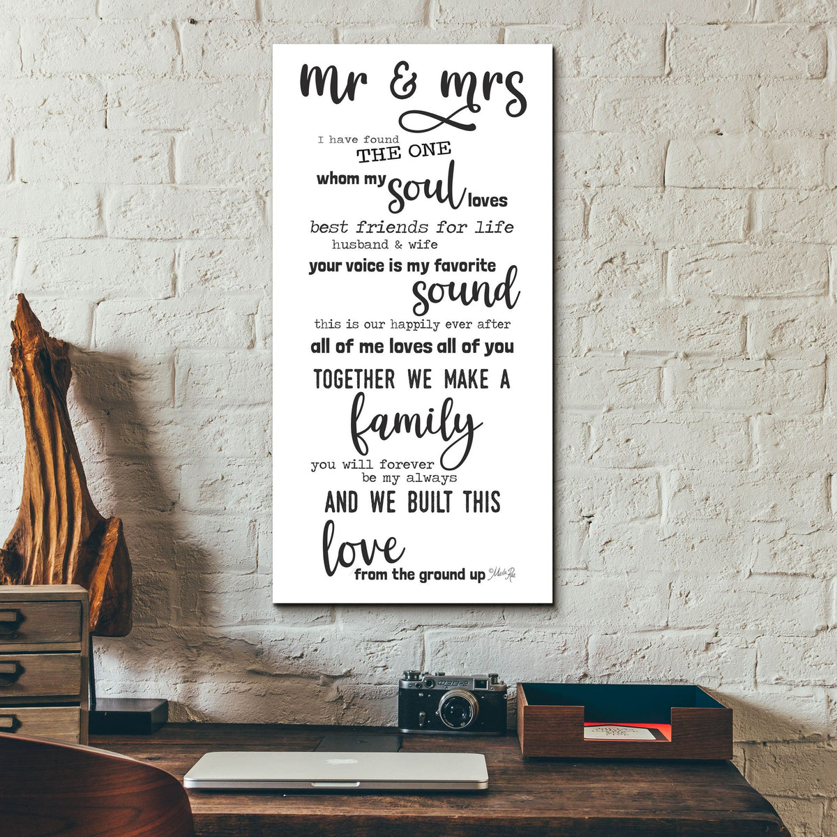 Epic Art 'Mr. & Mrs. Love Notes' by Marla Rae, Acrylic Glass Wall Art,12x24