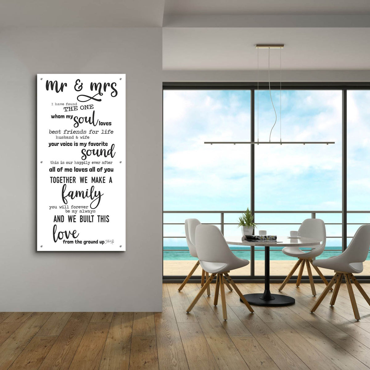 Epic Art 'Mr. & Mrs. Love Notes' by Marla Rae, Acrylic Glass Wall Art,24x48