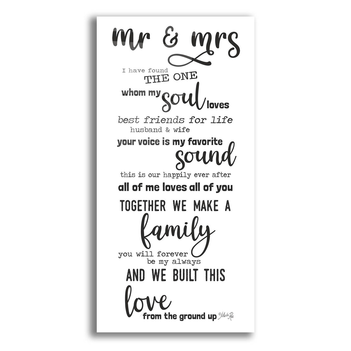Epic Art 'Mr. & Mrs. Love Notes' by Marla Rae, Acrylic Glass Wall Art