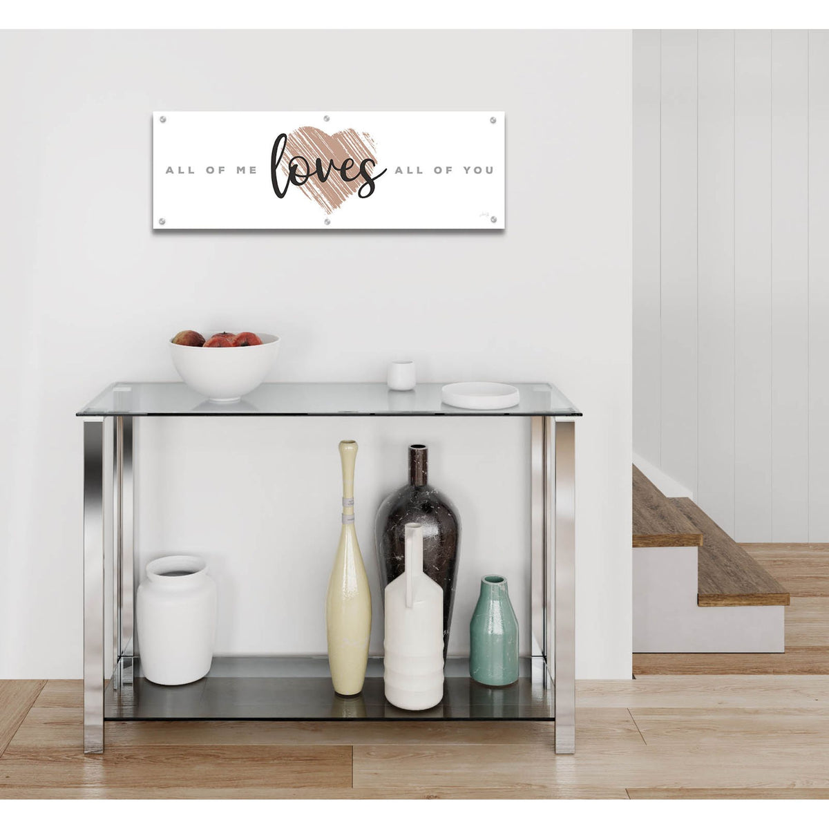 Epic Art 'All of Me Loves All of You' by Marla Rae, Acrylic Glass Wall Art,36x12