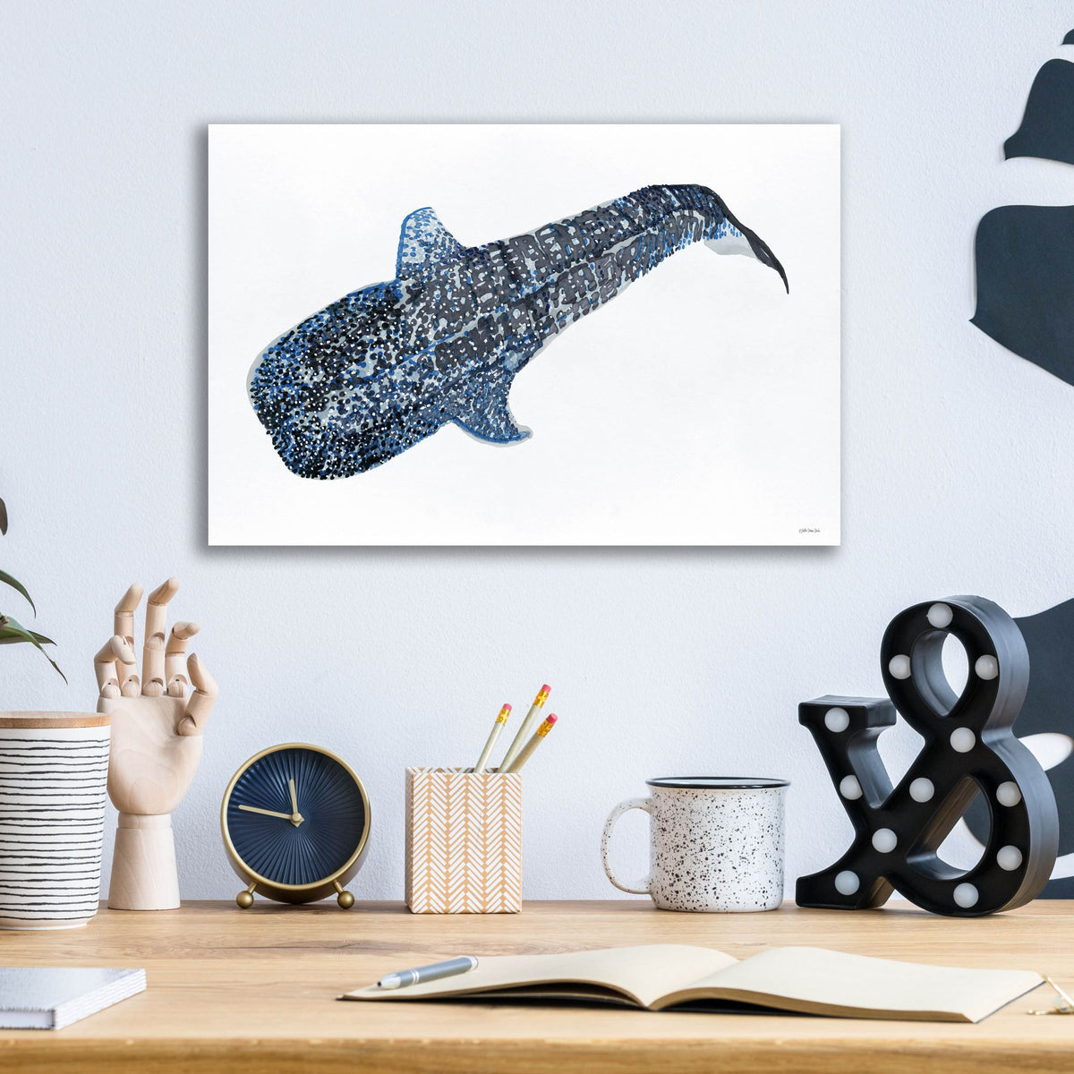 Epic Art 'Shark Whale 2' by Stellar Design Studio, Acrylic Glass Wall Art,16x12