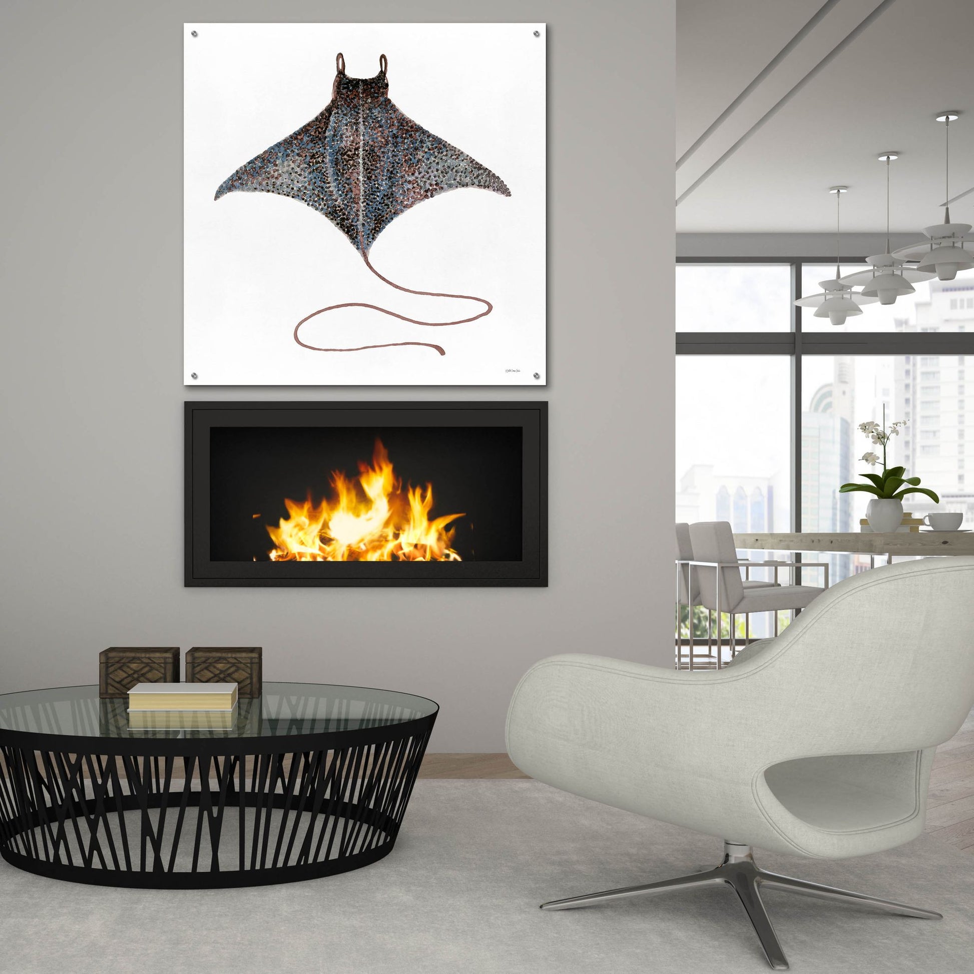 Epic Art 'Eagle Ray 2' by Stellar Design Studio, Acrylic Glass Wall Art,36x36