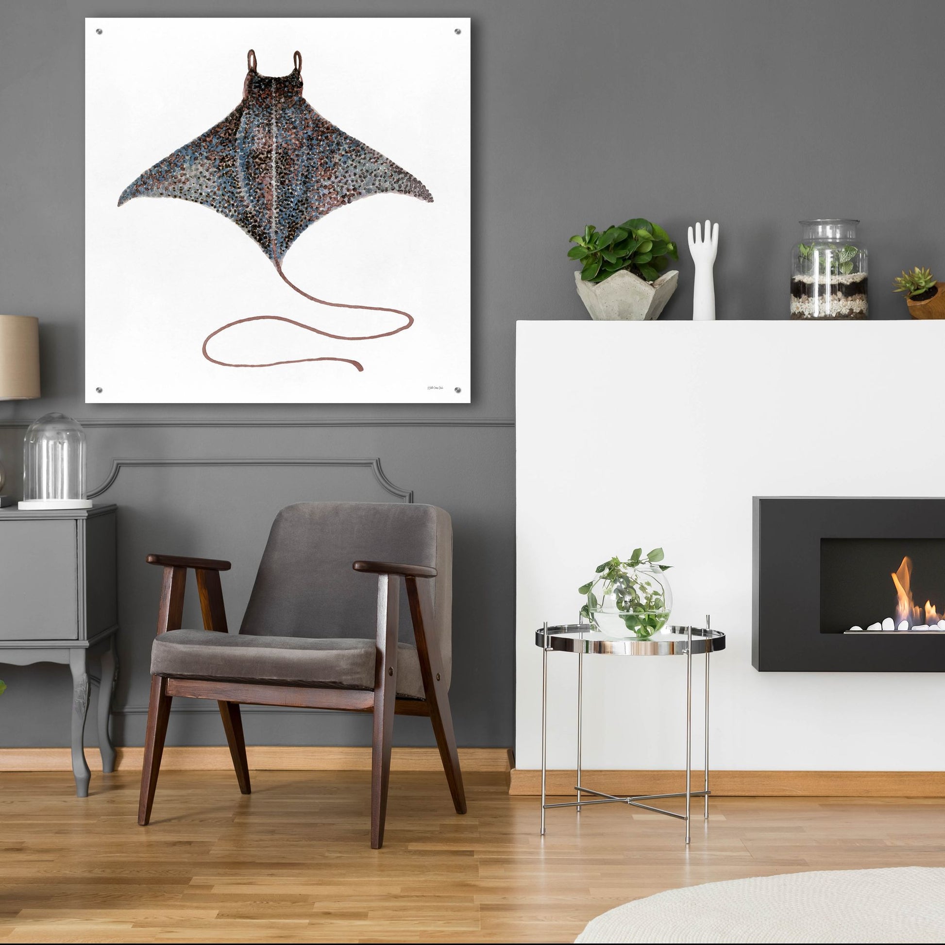 Epic Art 'Eagle Ray 2' by Stellar Design Studio, Acrylic Glass Wall Art,36x36