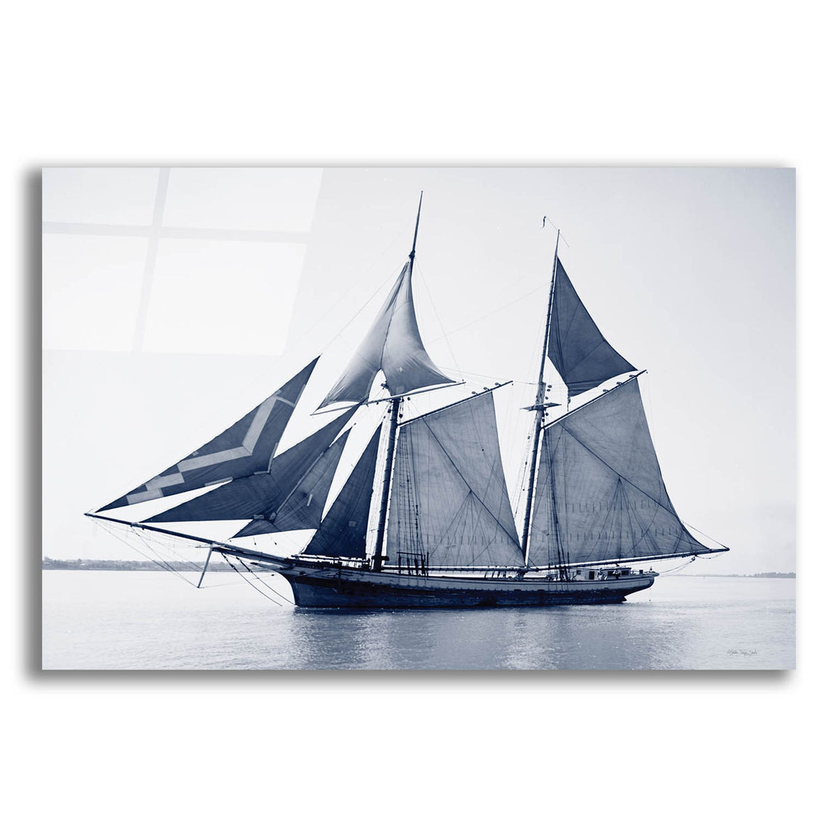 Epic Art 'Indigo Yacht 3' by Stellar Design Studio, Acrylic Glass Wall Art