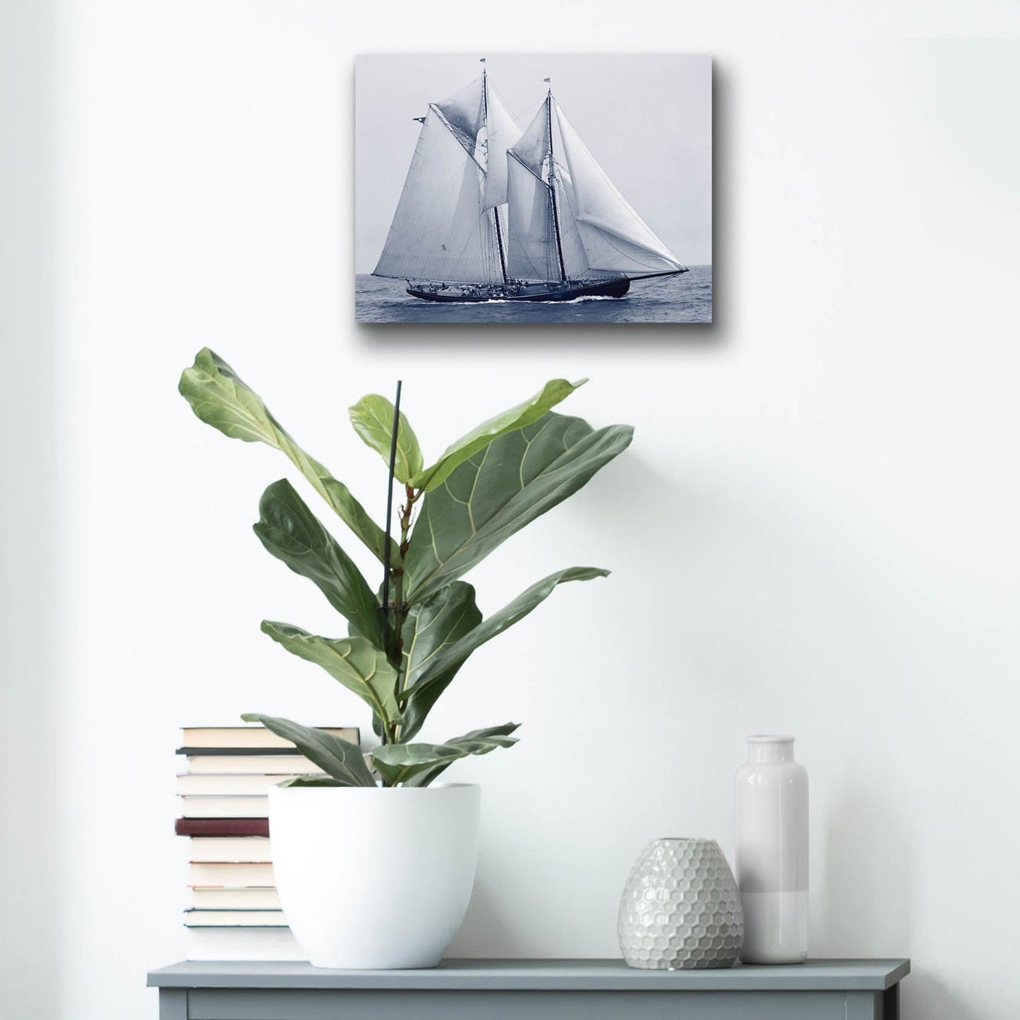 Epic Art 'Indigo Yacht 4' by Stellar Design Studio, Acrylic Glass Wall Art,16x12