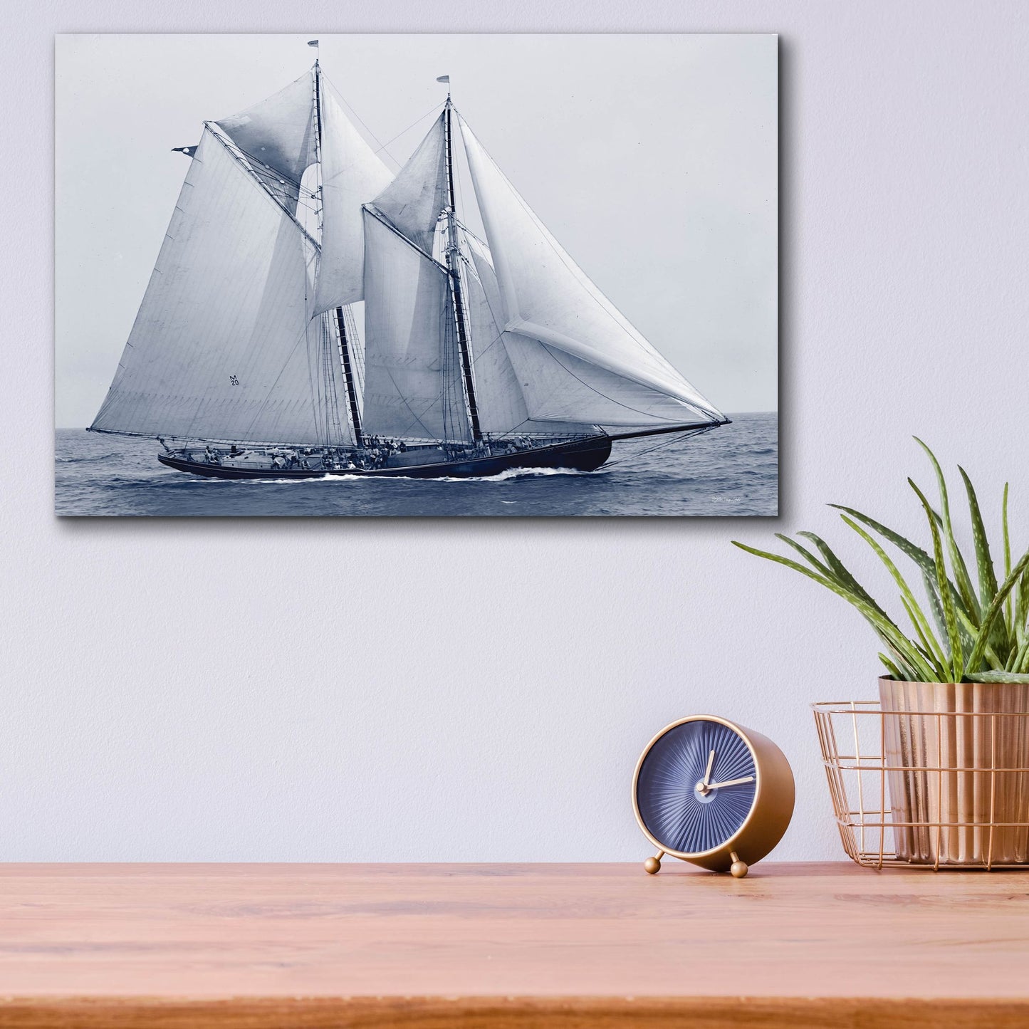 Epic Art 'Indigo Yacht 4' by Stellar Design Studio, Acrylic Glass Wall Art,16x12