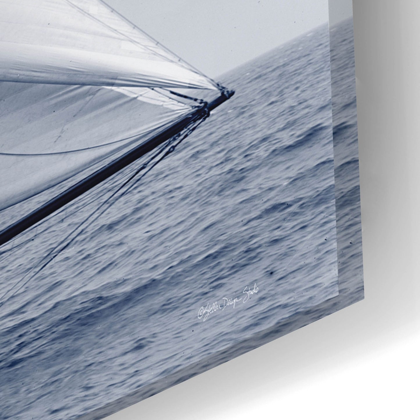 Epic Art 'Indigo Yacht 4' by Stellar Design Studio, Acrylic Glass Wall Art,24x16