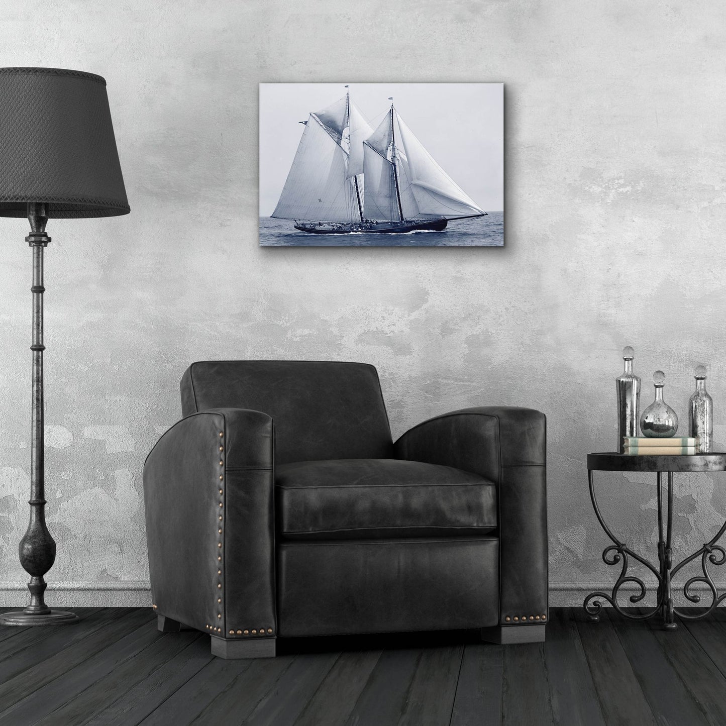 Epic Art 'Indigo Yacht 4' by Stellar Design Studio, Acrylic Glass Wall Art,24x16