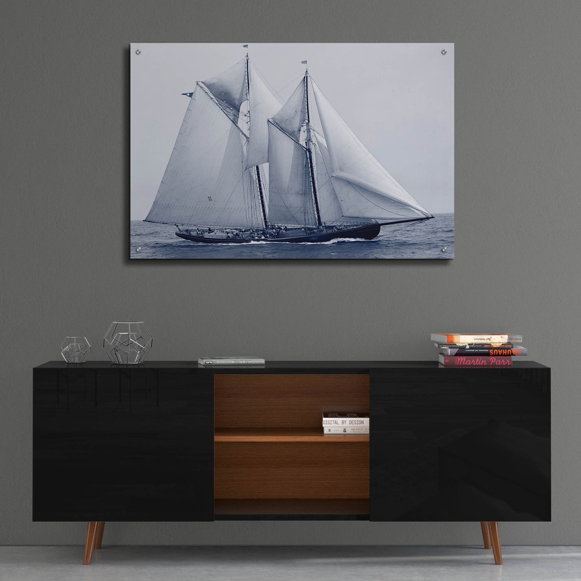 Epic Art 'Indigo Yacht 4' by Stellar Design Studio, Acrylic Glass Wall Art,36x24