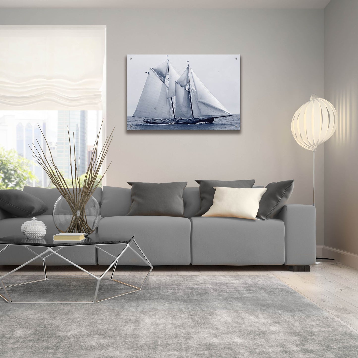 Epic Art 'Indigo Yacht 4' by Stellar Design Studio, Acrylic Glass Wall Art,36x24