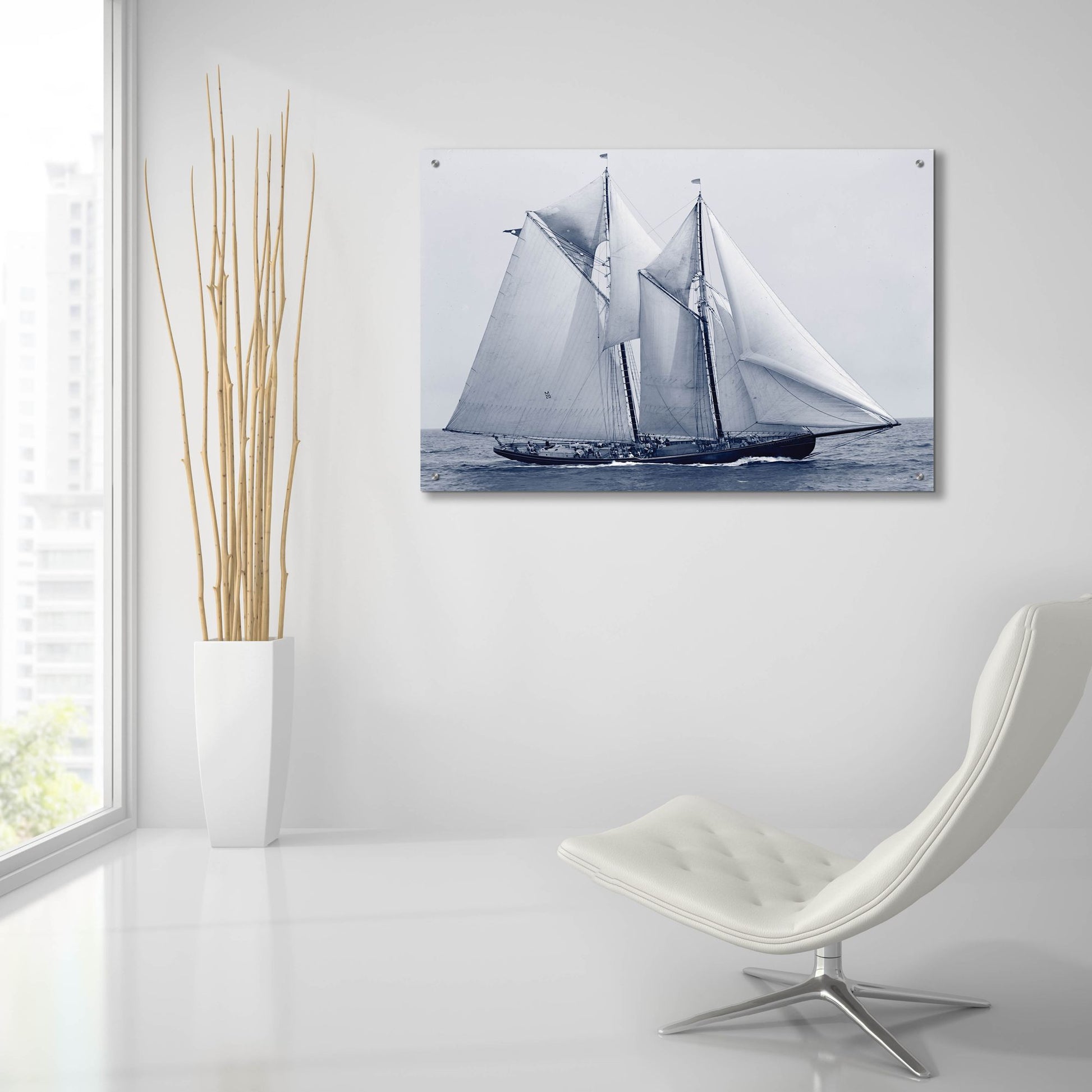 Epic Art 'Indigo Yacht 4' by Stellar Design Studio, Acrylic Glass Wall Art,36x24