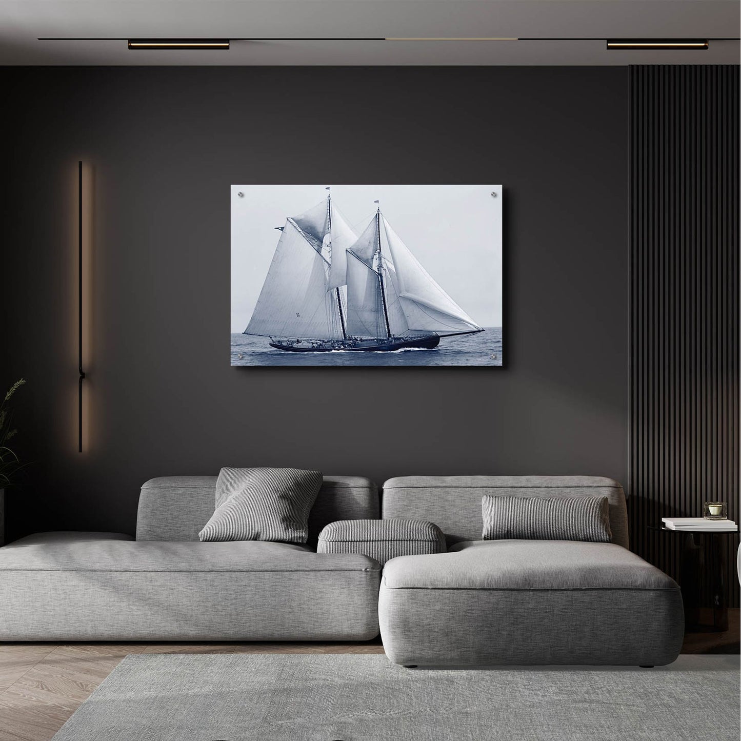 Epic Art 'Indigo Yacht 4' by Stellar Design Studio, Acrylic Glass Wall Art,36x24