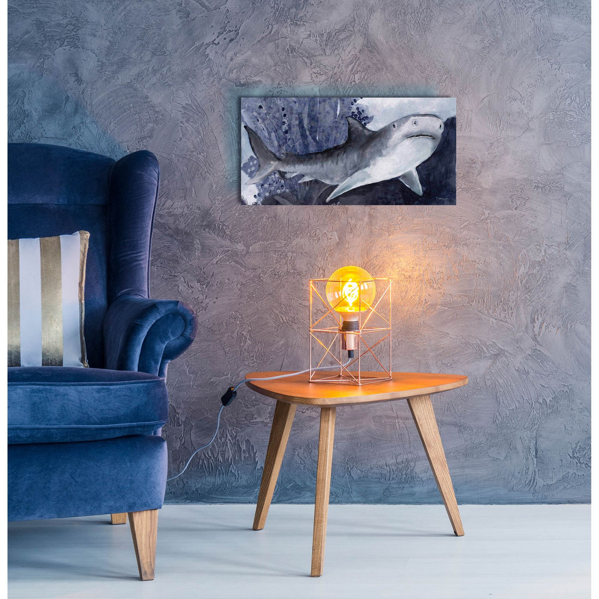 Epic Art 'Shark Swim 2    ' by Stellar Design Studio, Acrylic Glass Wall Art,24x12