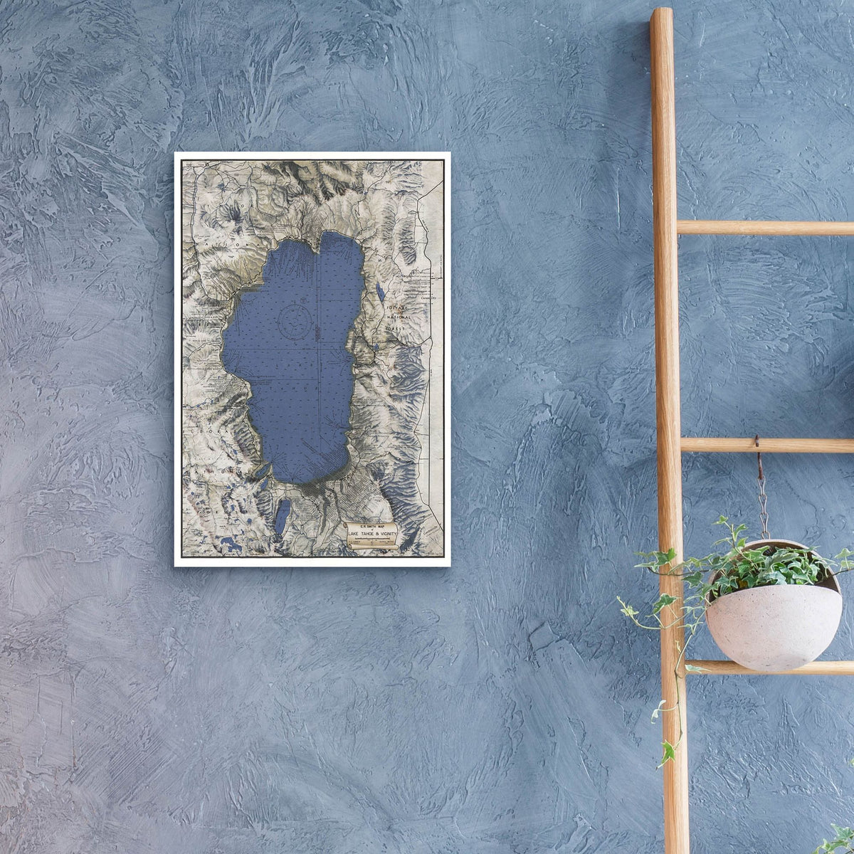 Epic Art 'Lake Tahoe Map' by Stellar Design Studio, Acrylic Glass Wall Art,16x24