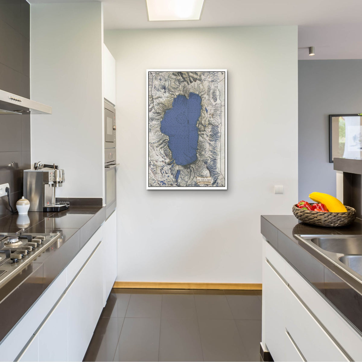 Epic Art 'Lake Tahoe Map' by Stellar Design Studio, Acrylic Glass Wall Art,24x36